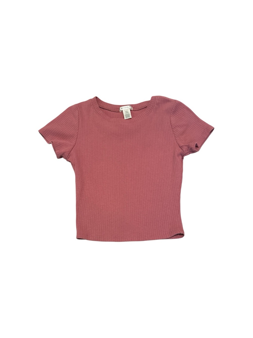 Bozzolo Ribbed Short Sleeve Tee - Dusty Rose Pink